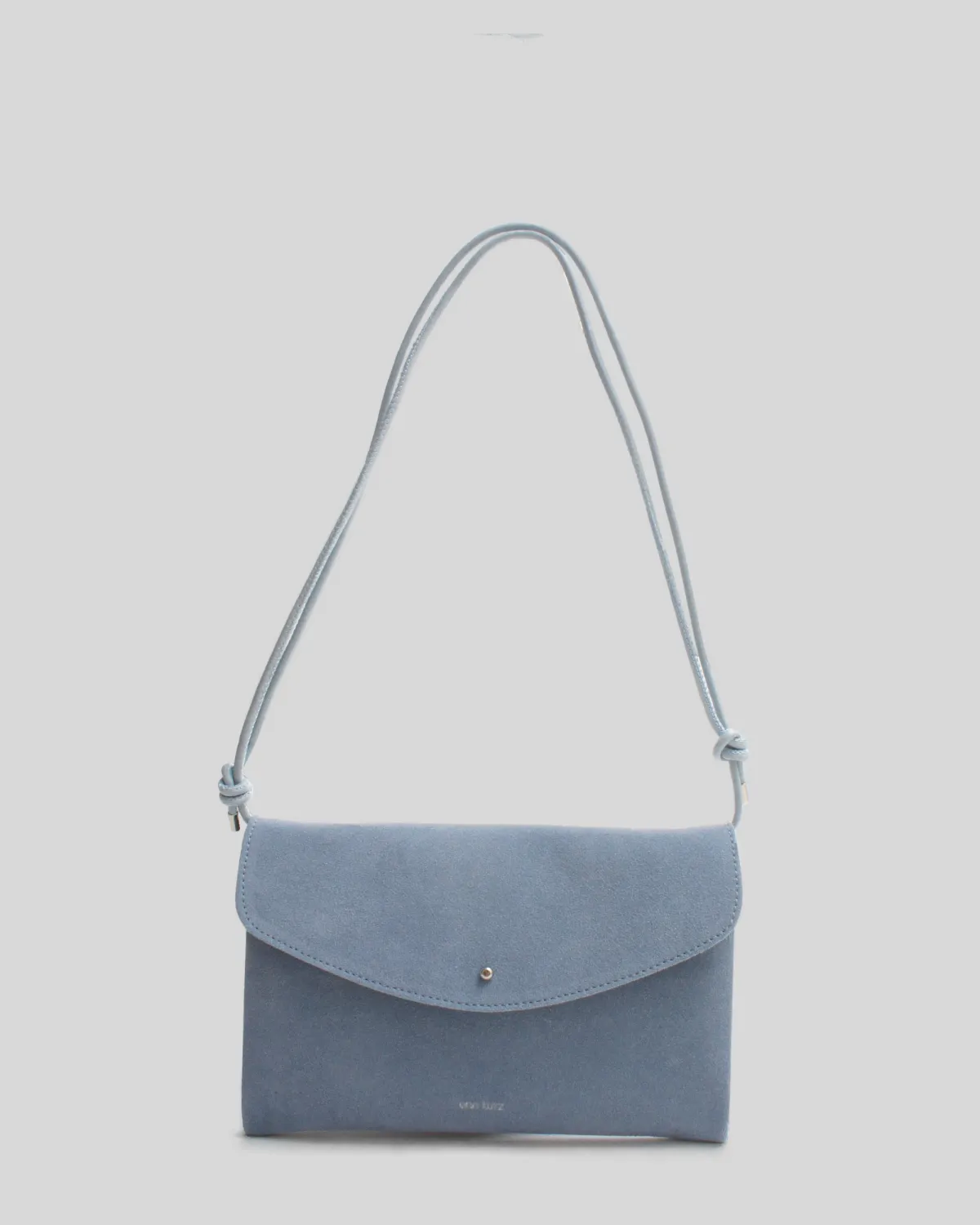 MAJA – Crossbody-taske i ruskind og genanvendte læderfibre | Lyseblå
