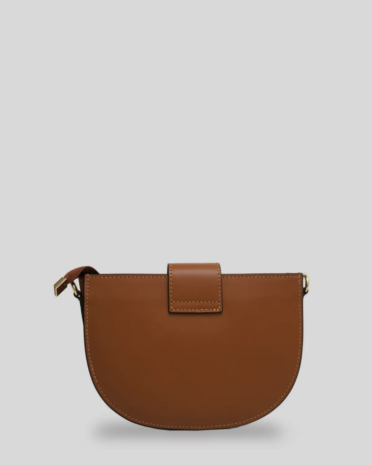 AMELIE – Crossbody-taske i glat læder med gyldne detaljer | Camel