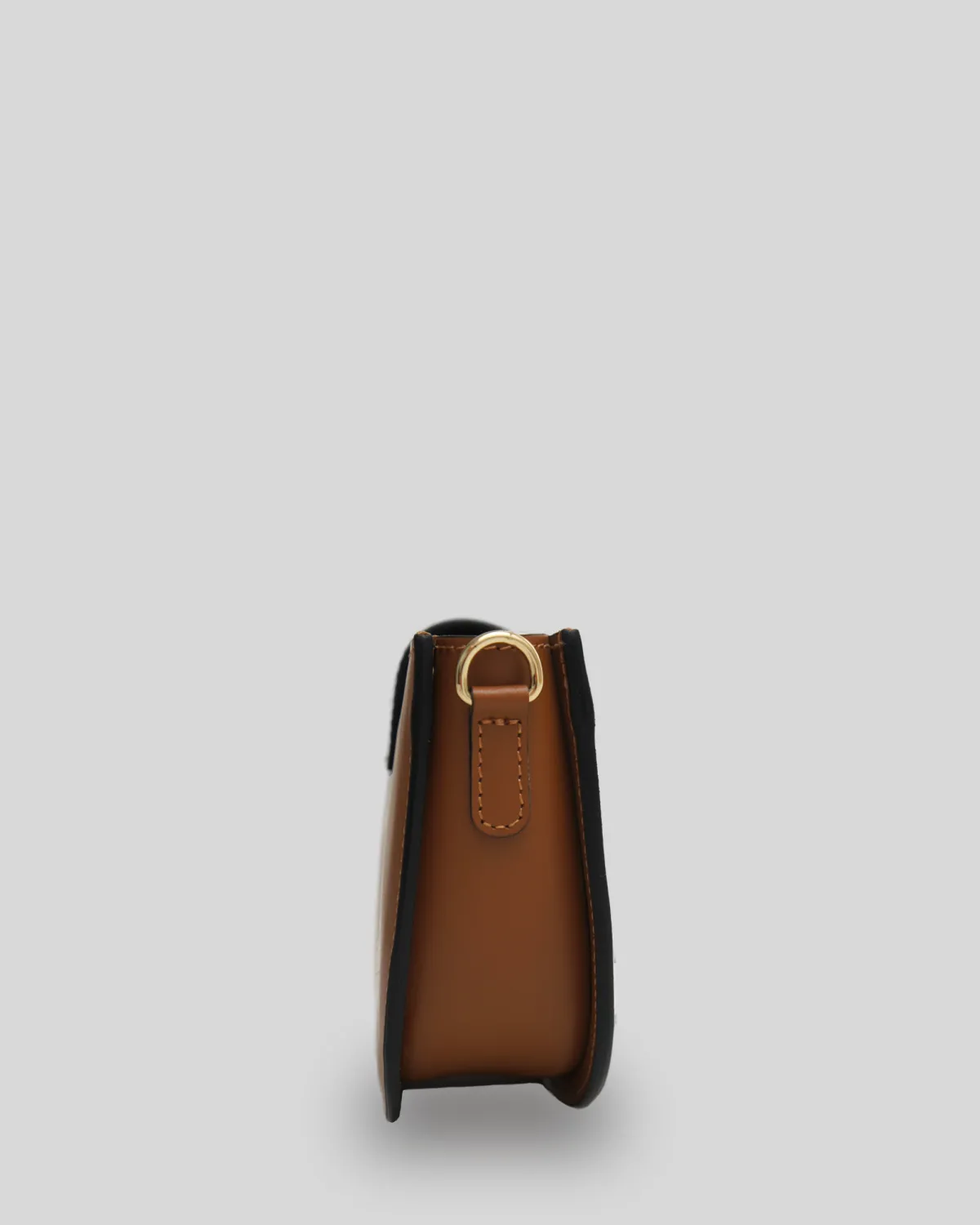 AMELIE – Crossbody-taske i glat læder med gyldne detaljer | Camel