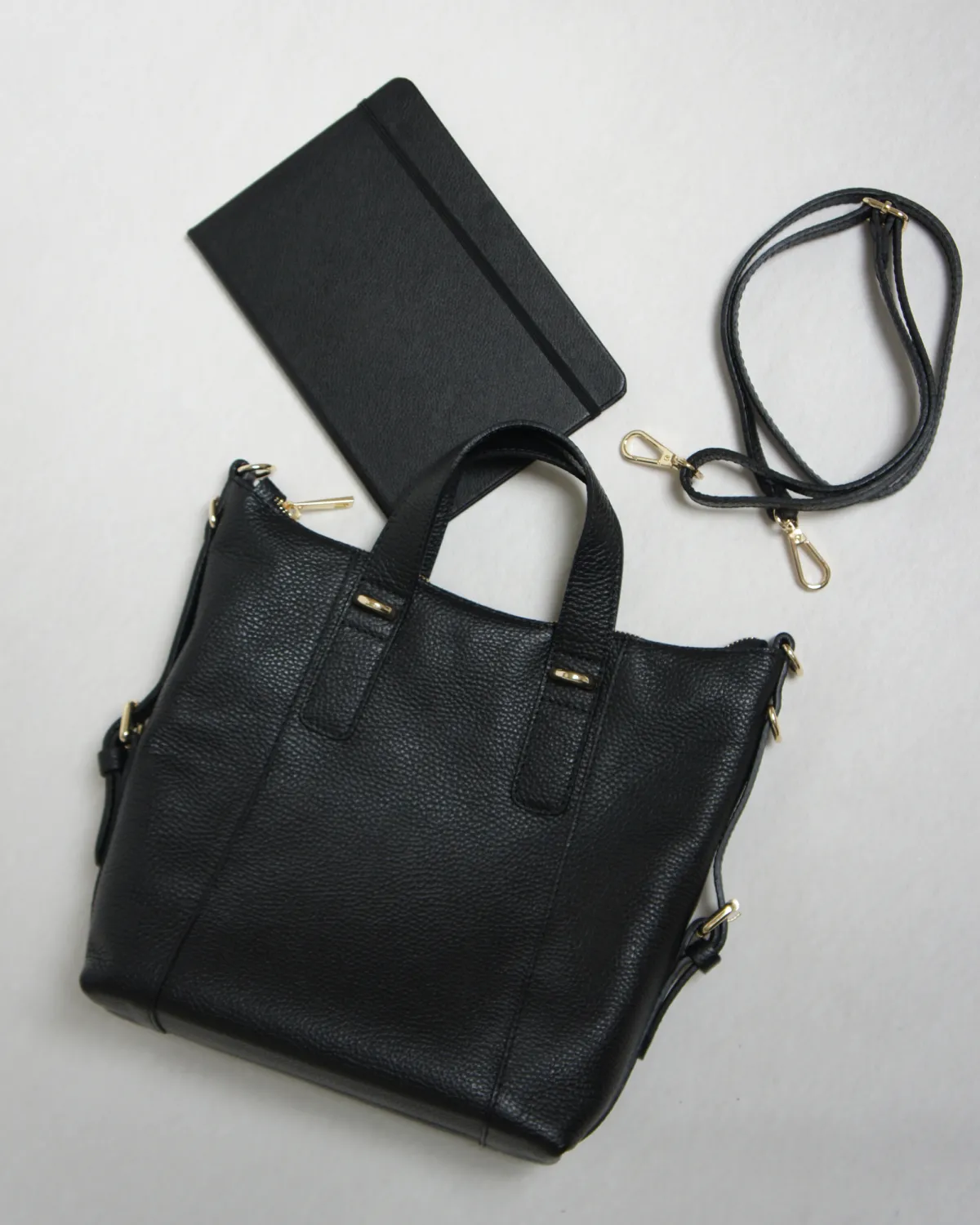 JOSEFINE – Håndtaske og crossbody i ægte læder | Sort